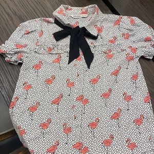Zara Flamingo button down shirt